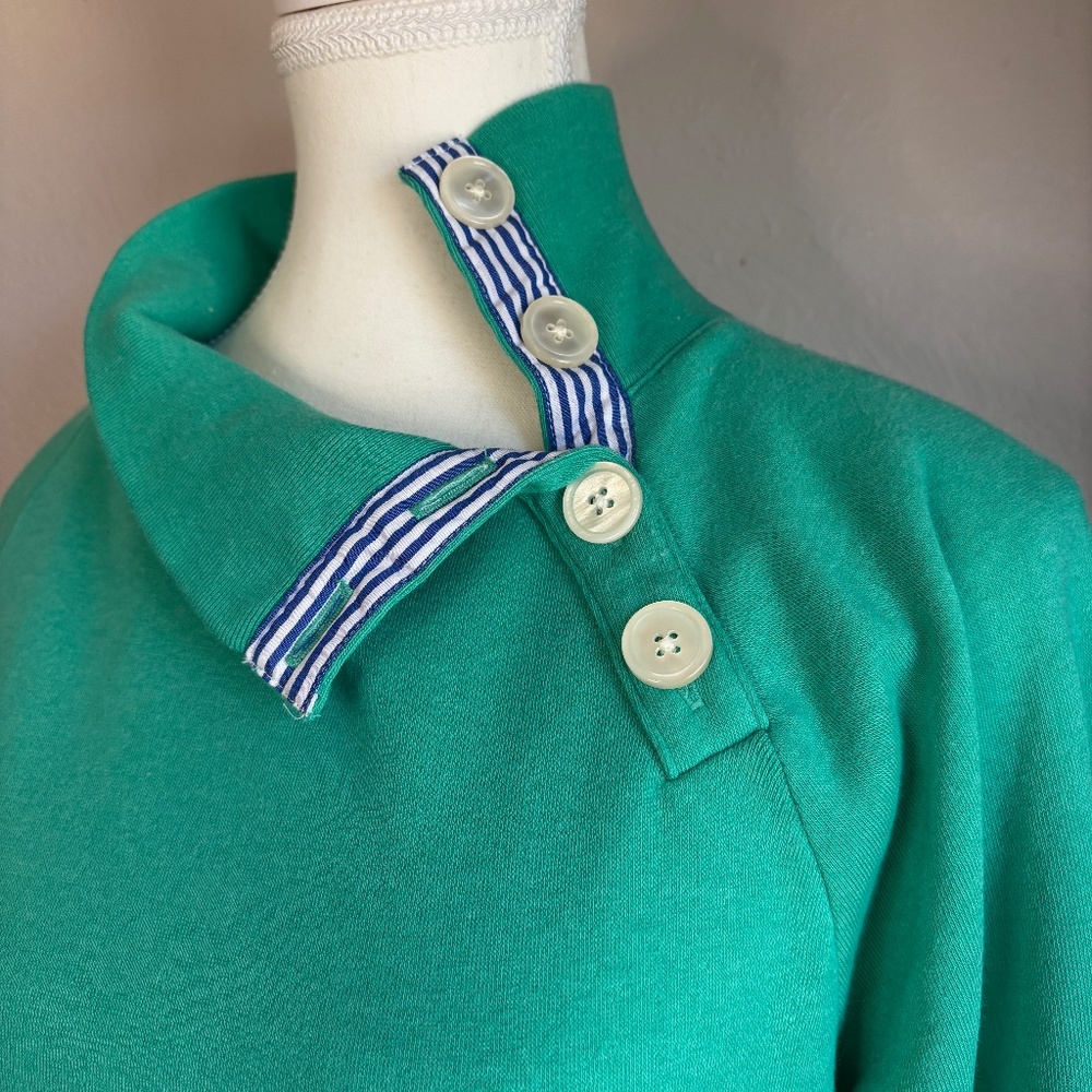 J. Crew Wide Button-Collar Pullover Sweatshirt in Cloudspun Fleece - Picture 3 of 8